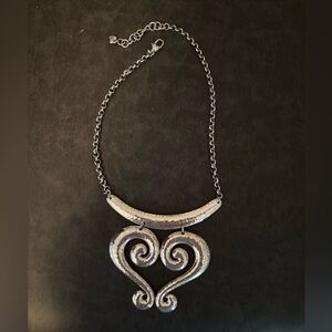 Brighton Silver Swirl Heart Necklace